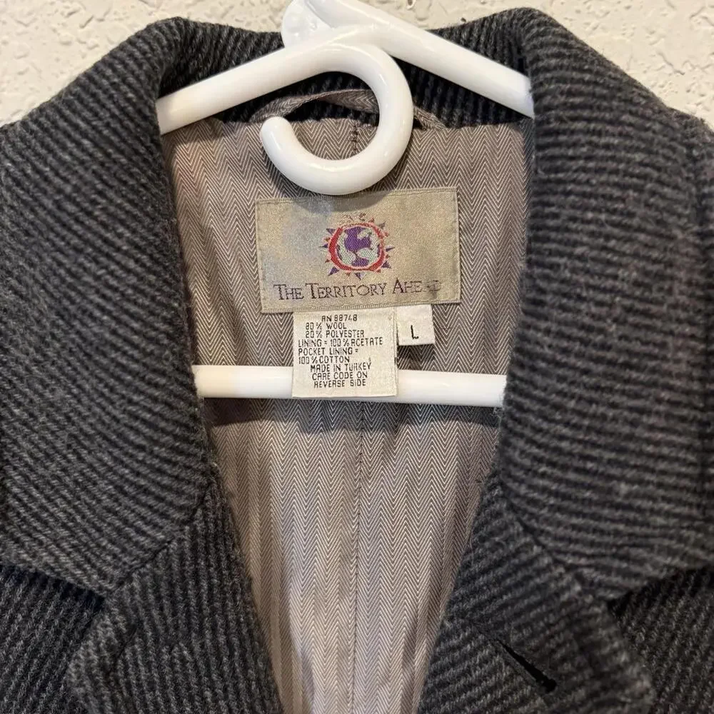 Vintage Territory Ahead Wool Duster Trench Coat Designer Jacket Size Mens‎ Large